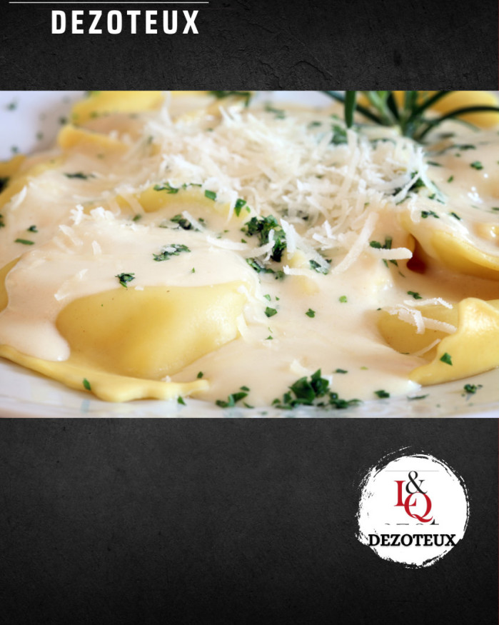 Raviole carbonara