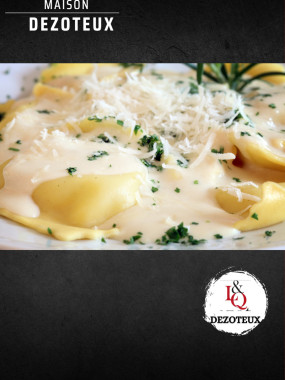 Raviole carbonara