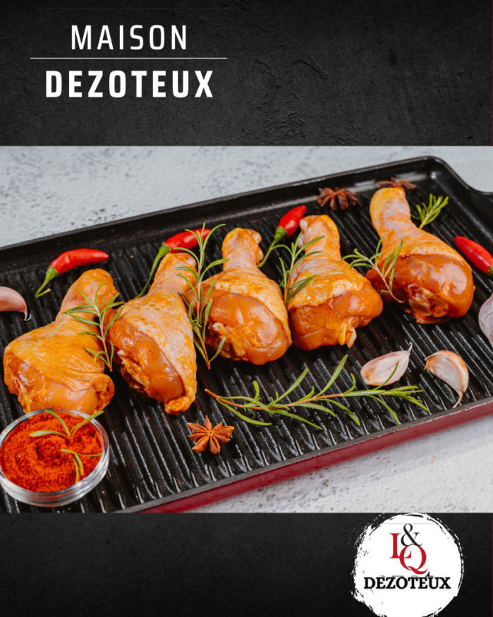 Pilon poulet cru mariné 