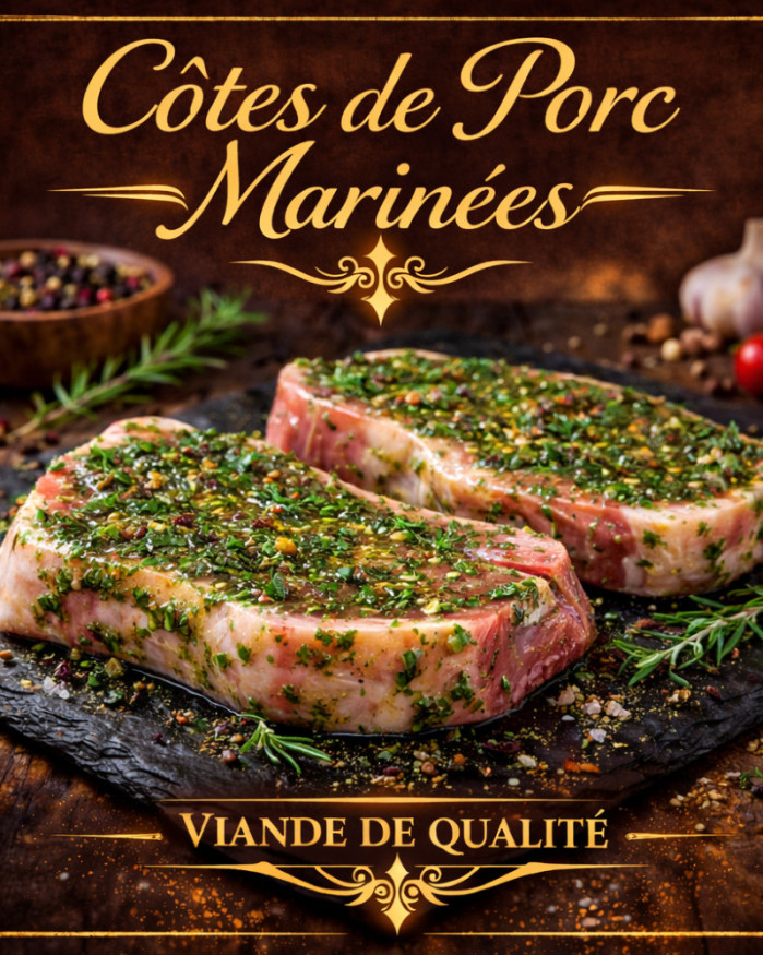 Côte de porc marinée