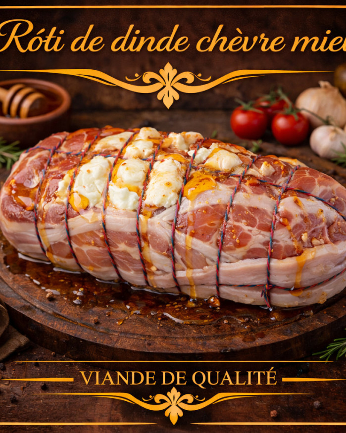 Rôti de dinde  au chèvre- miel